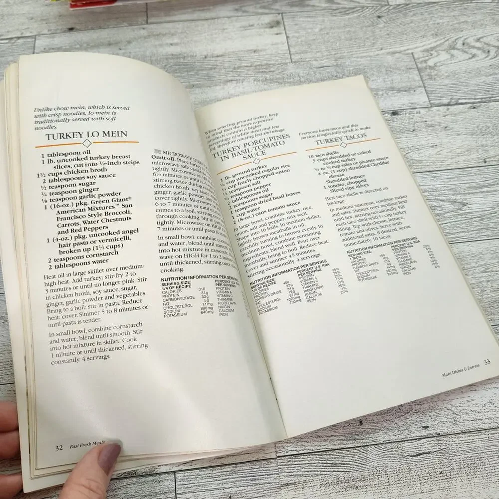 Pillsbury Fast Fresh Meals Classic Cookbook Booklet 1991 Retro Vintage‎